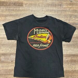 Vintage 1987 Black Graphic T-Shirt with Vintage Motorcycle Design